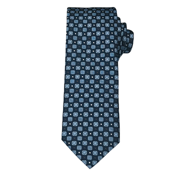Blue Wave Pattern Tie
