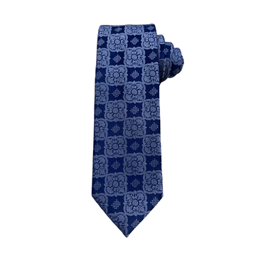 Navy Grid Pattern Tie