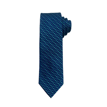 Navy and Green Fantasy Tie