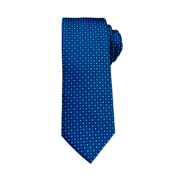 Navy Geometric Weave Tie
