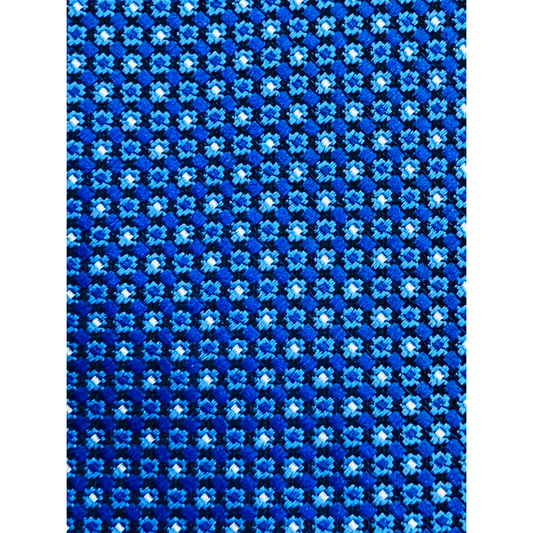 Navy Geometric Weave Tie