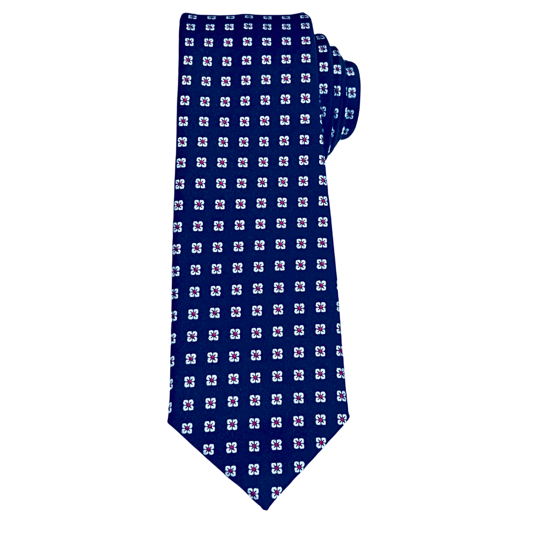 Navy Whisper Floral Tie