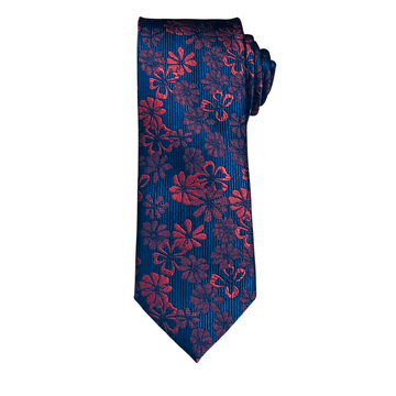 Crimson Blossom Navy Tie