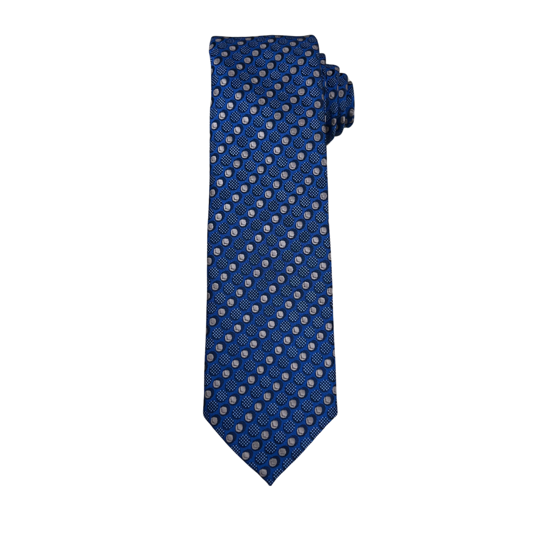 Navy Wave Pattern Tie