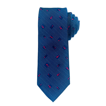 Sapphire Polka Bloom Tie
