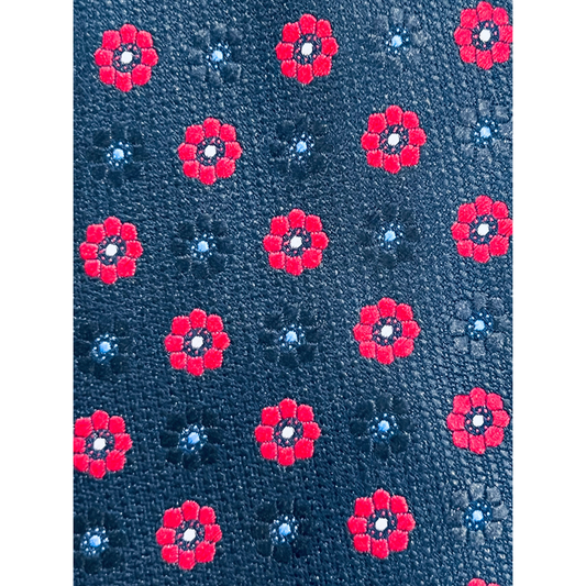 Scarlet Petals Navy Tie