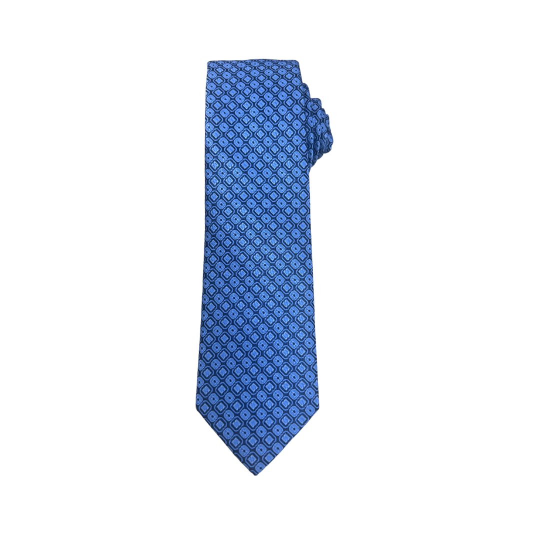 Ocean Grid Pattern Tie