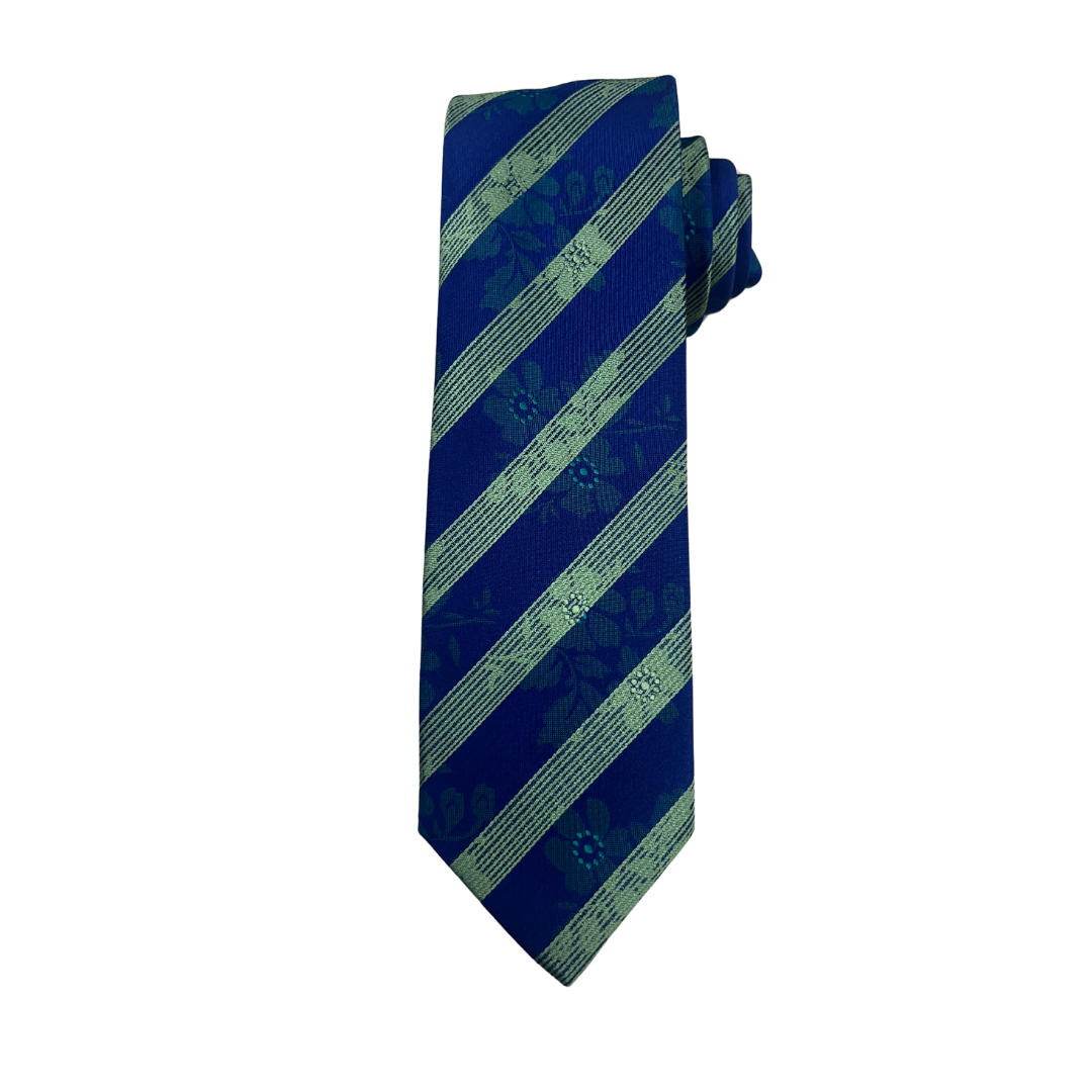 Navy Horizon Green Striped Tie