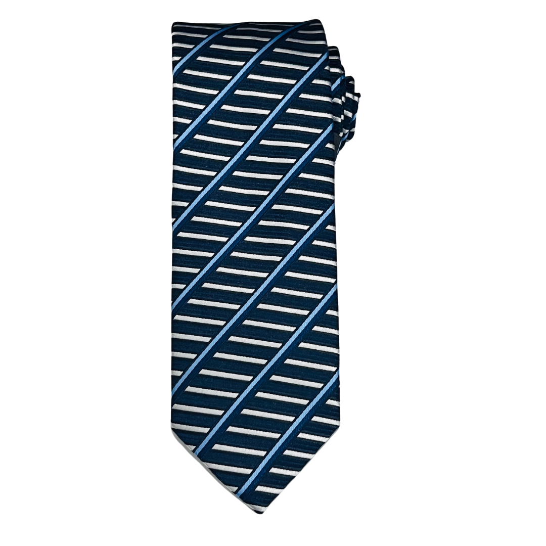 Sapphire Striped Ladder Tie