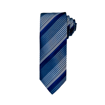 Blue & White Striped Tie