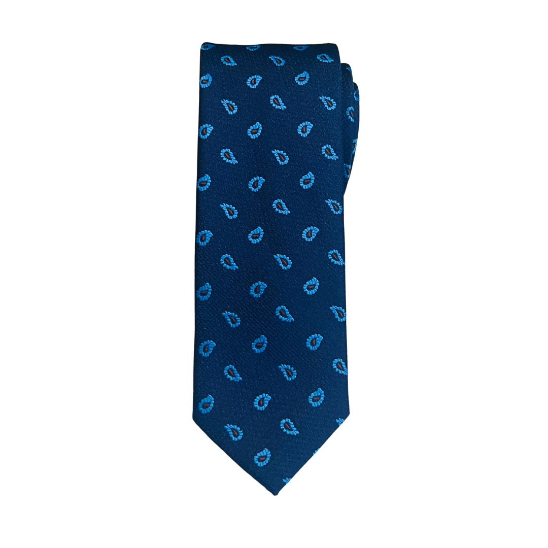 Navy and Blue Paisley Tie