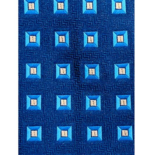 Architectural Blue Pattern Tie