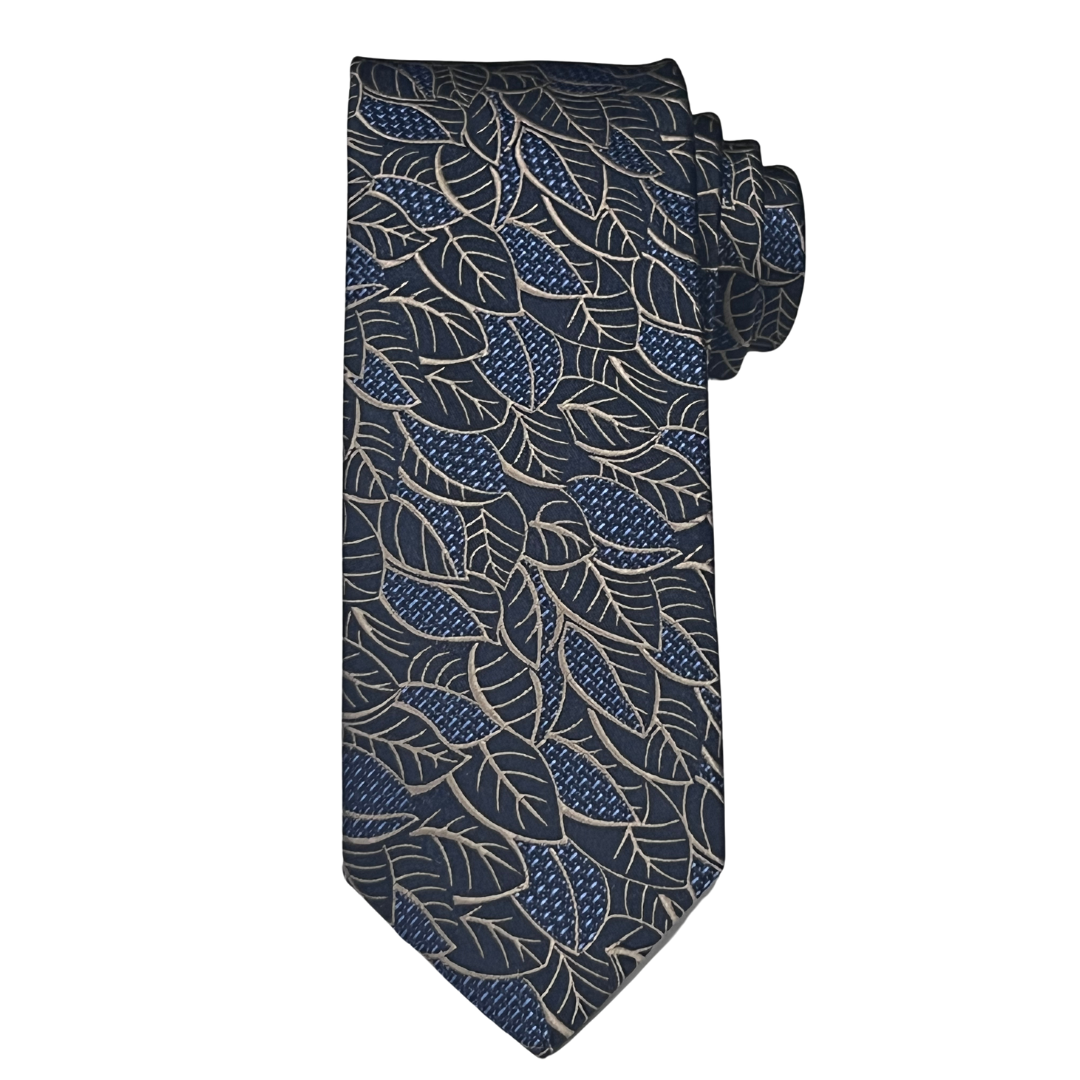 Navy Midnight Gold Leaf Tie